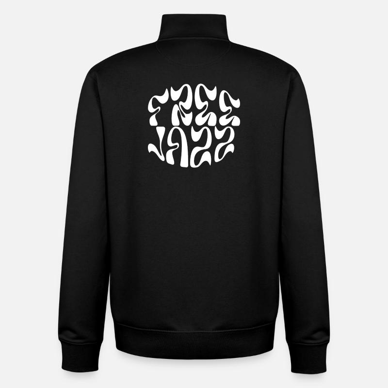 conception de logo de jazz gratuit - Sweat zippé unisexe en coton bio Stanley/Stella - noir