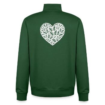Cœur aux papillons, joie de vivre - Sweat zippé unisexe en coton bio Stanley/Stella - vert bouteille - Dos - AI Model Male 185 dark (185cm)