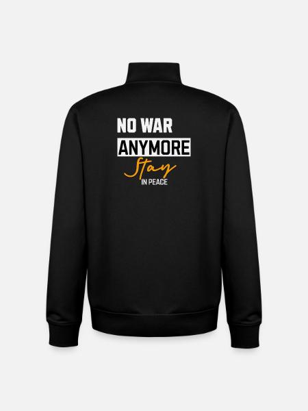 No to war Stay in peace - Unisex Organic Zip Sweatshirt by Stanley/Stella - black
