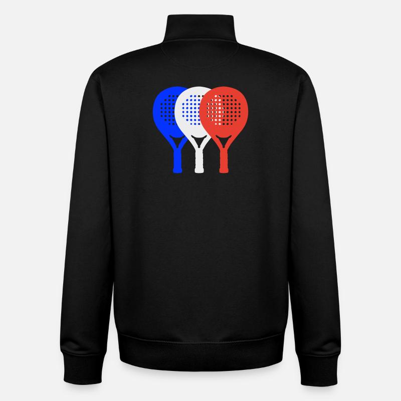 Padel-France2 - Sweat zippé unisexe en coton bio Stanley/Stella - noir