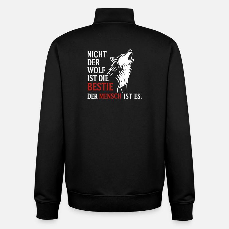CoolesWolfs Design mit Spruch - Unisex Organic Zip Sweatshirt von Stanley/Stella - Schwarz