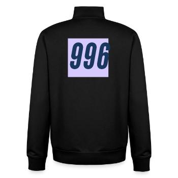 996 work culture - Unisex Organic Zip Sweatshirt by Stanley/Stella - black - Back - AI Model Male 185 light (185cm)