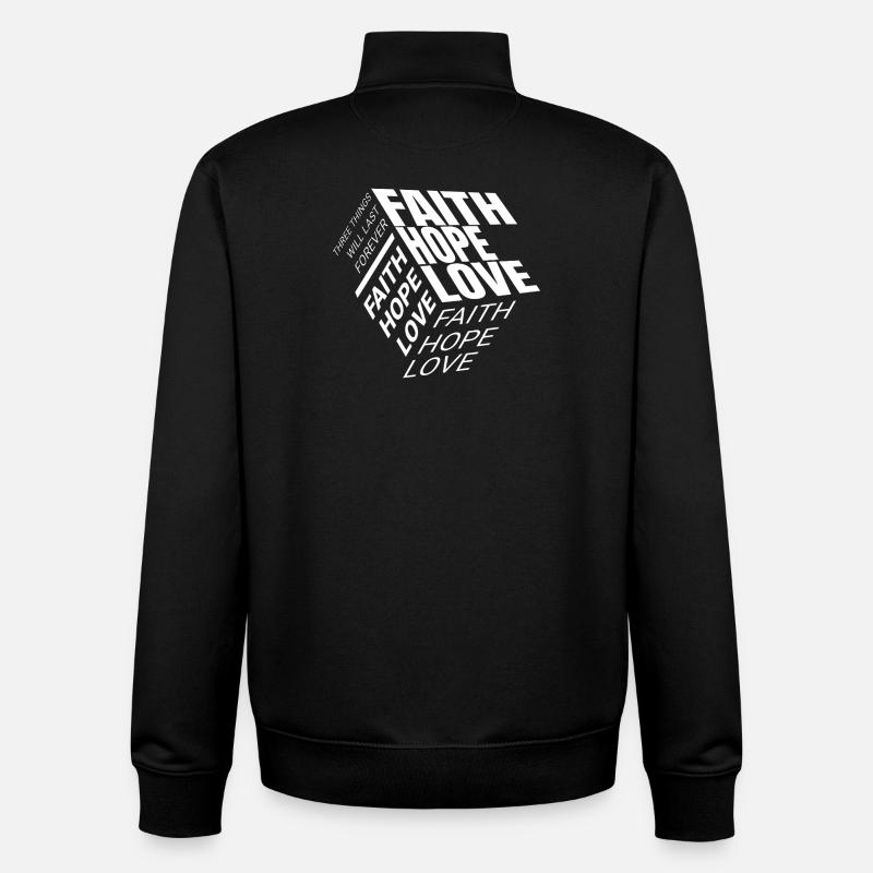 Glaube Hoffnung Liebe - Unisex Organic Zip Sweatshirt von Stanley/Stella - Schwarz