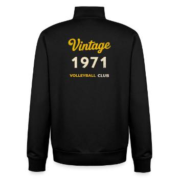 Millésime 1971 – Club de volley-ball Rétro Année de naissance - Sweat zippé unisexe en coton bio Stanley/Stella - noir - Dos - AI Model Male 185 light (185cm)