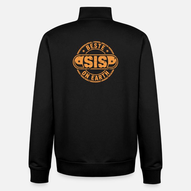 Beste Sis Schwester Geschenk - Unisex Organic Zip Sweatshirt von Stanley/Stella - Schwarz