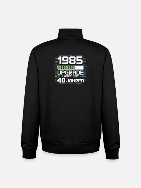 1985 Upgrade Anniversary - Unisex Organic Zip Sweatshirt by Stanley/Stella - black