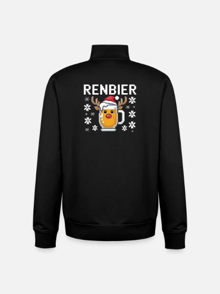 Weihnachtsbier Rentierbecher - Unisex Organic Zip Sweatshirt von Stanley/Stella - Schwarz