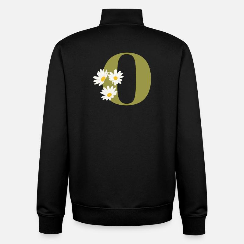Buchstabe o Grüne Gänseblümchen - Unisex Organic Zip Sweatshirt von Stanley/Stella - Schwarz