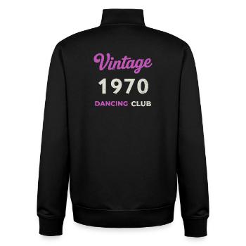 Vintage 1970 – Année de naissance rétro du Dancing Club - Sweat zippé unisexe en coton bio Stanley/Stella - noir - Dos - AI Model Male 185 light (185cm)