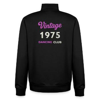 Vintage 1975 – Année de naissance rétro du Dancing Club - Sweat zippé unisexe en coton bio Stanley/Stella - noir - Dos - AI Model Male 185 light (185cm)