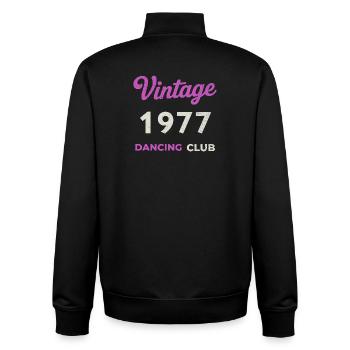 Vintage 1977 – Dancing Club Retro Année de naissance - Sweat zippé unisexe en coton bio Stanley/Stella - noir - Dos - AI Model Male 185 light (185cm)