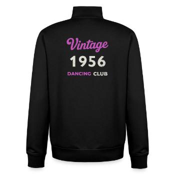 Millésime 1956 – Dancing Club Retro Année de naissance - Sweat zippé unisexe en coton bio Stanley/Stella - noir - Dos - AI Model Male 185 light (185cm)