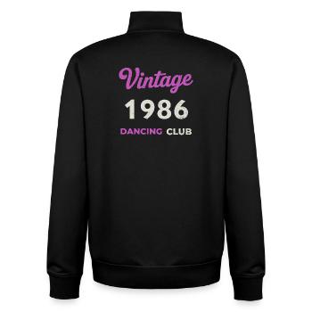 Vintage 1986 – Dancing Club Retro Geburtsjahr - Unisex Organic Zip Sweatshirt von Stanley/Stella - Schwarz - Hinten - AI Model Male 185 light (185cm)