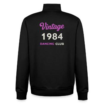 Vintage 1984 – Année de naissance rétro du club de danse - Sweat zippé unisexe en coton bio Stanley/Stella - noir - Dos - AI Model Male 185 light (185cm)