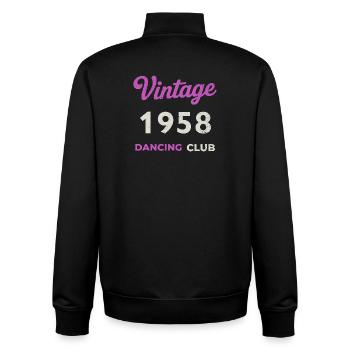 Vintage 1958 – Année de naissance rétro du Dancing Club - Sweat zippé unisexe en coton bio Stanley/Stella - noir - Dos - AI Model Male 185 light (185cm)