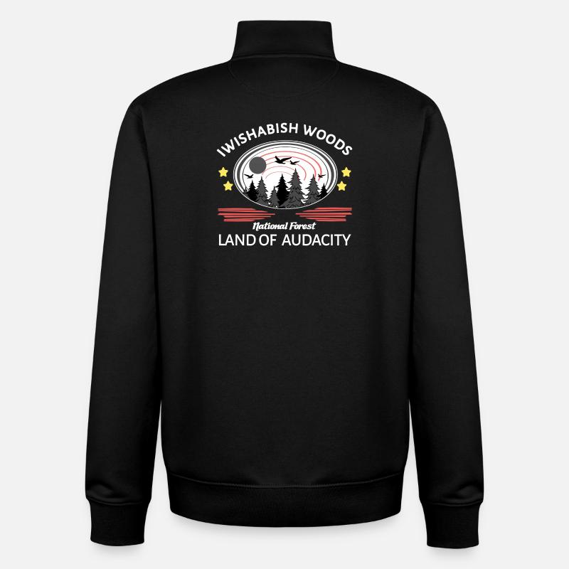 Bois d’Iwishabish - Sweat zippé unisexe en coton bio Stanley/Stella - noir