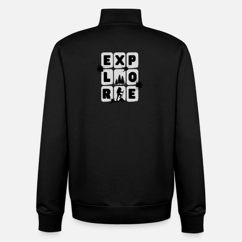 EXPLORE – Minimal Design - Unisex Organic Zip Sweatshirt von Stanley/Stella - Schwarz