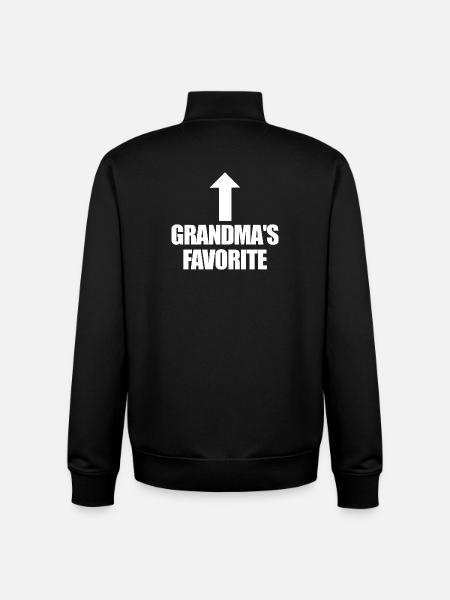 Favoritbarnbarn Roligt Jag är mormors favorit - Unisex sweatshirt med dragkedja i ekologisk bomull Stanley/Stella - svart