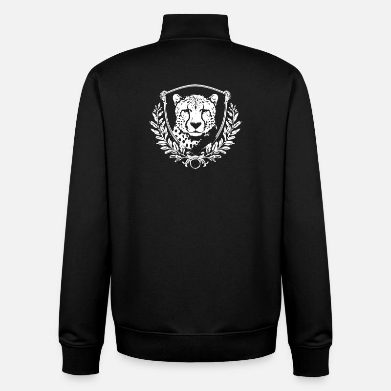 Leopard seal with laurel - Unisex Organic Zip Sweatshirt by Stanley/Stella - black
