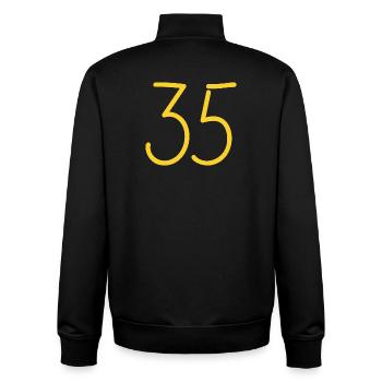 35 - Unisex Organic Zip Sweatshirt von Stanley/Stella - Schwarz - Hinten - AI Model Male 185 light (185cm)
