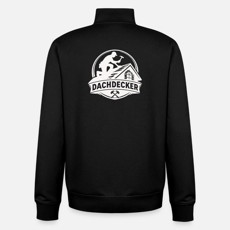 Roofer Craft Logo Motif - Sweat zippé unisexe en coton bio Stanley/Stella - noir