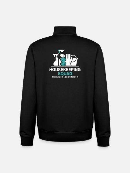 Funny Cleaning Design - Unisex Organic Zip Sweatshirt by Stanley/Stella - black