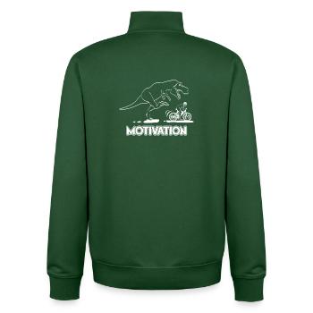 T-Rex Motivateur et Cycliste - Sweat zippé unisexe en coton bio Stanley/Stella - vert bouteille - Dos - AI Model Male 185 dark (185cm)