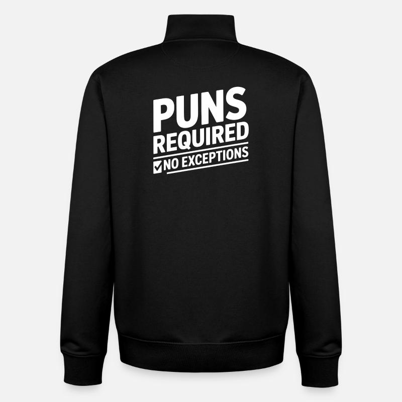 Puns Required Word Games - Unisex Organic Zip Sweatshirt by Stanley/Stella - black