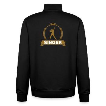 Singer - Singing - Song - Unisex Organic Zip Sweatshirt by Stanley/Stella - black - Back - AI Model Male 185 light (185cm)