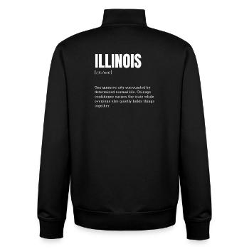 Style Illinois : Chicago confiant - Sweat zippé unisexe en coton bio Stanley/Stella - noir - Dos - AI Model Male 185 light (185cm)