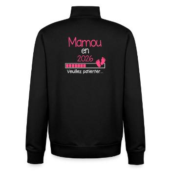 Mamou in 2026 Gift to Future Granny - Unisex Organic Zip Sweatshirt by Stanley/Stella - black - Back - AI Model Male 185 light (185cm)