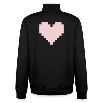 Pixel Pink Heart - Unisex Organic Zip Sweatshirt by Stanley/Stella - black - Back - AI Model Male 185 light (185cm)