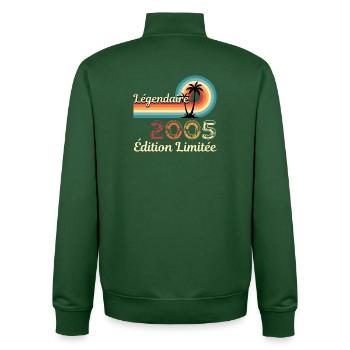 Legendary 2005, Limited Edition - Unisex Organic Zip Sweatshirt by Stanley/Stella - bottle green - Back - AI Model Male 185 dark (185cm)