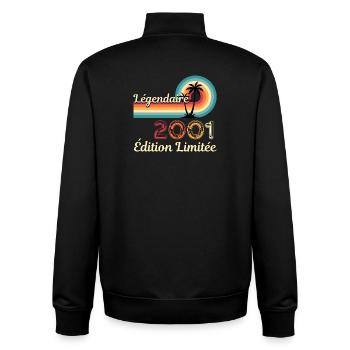 Legendary 2001, limitierte Ausgabe - Unisex Organic Zip Sweatshirt von Stanley/Stella - Schwarz - Hinten - AI Model Male 185 light (185cm)