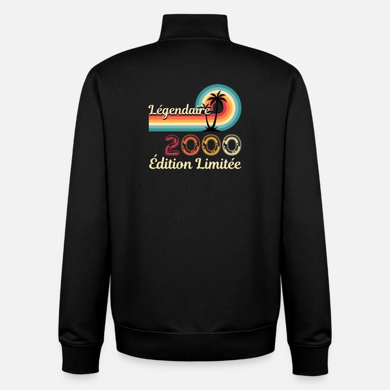 Légendaire 2000, édition limitée - Sweat zippé unisexe en coton bio Stanley/Stella - noir
