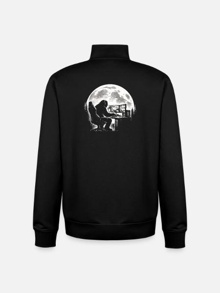 Bigfoot Gamer - Unisex Organic Zip Sweatshirt by Stanley/Stella - black