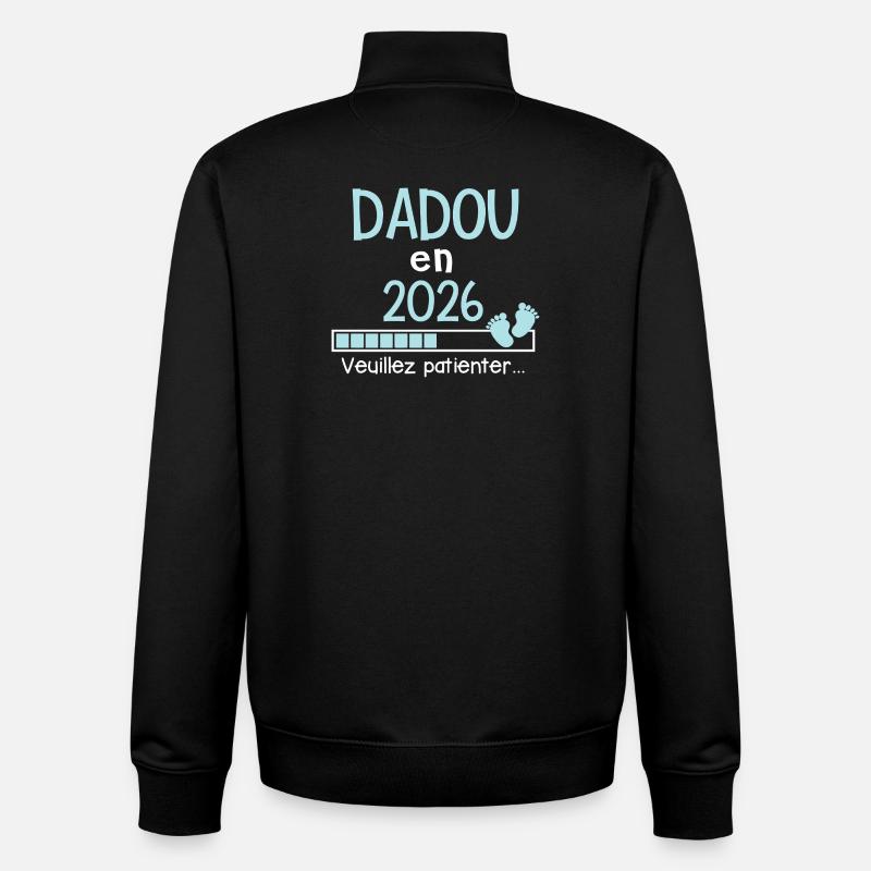 Dadou en 2026 Cadeau futur Papi - Sweat zippé unisexe en coton bio Stanley/Stella - noir