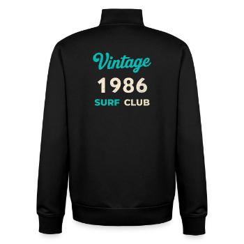 Cadeau vintage de l’année de naissance rétro du Surf Club 1986 - Sweat zippé unisexe en coton bio Stanley/Stella - noir - Dos - AI Model Male 185 light (185cm)