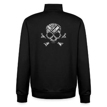 Techno-Schädel-Wortwolke - Unisex Organic Zip Sweatshirt von Stanley/Stella - Schwarz - Hinten - AI Model Male 185 light (185cm)
