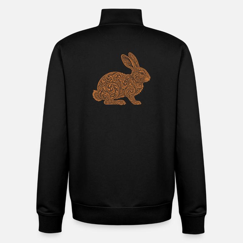 Lièvre - Sweat zippé unisexe en coton bio Stanley/Stella - noir