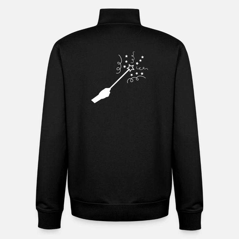 Sternenzauber Zauberstab - Unisex Organic Zip Sweatshirt von Stanley/Stella - Schwarz