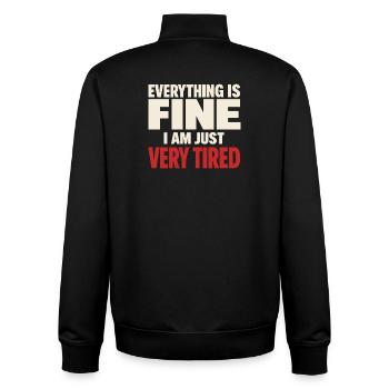 Ausgebrannter Millennial, Müder Erwachsener, - Unisex Organic Zip Sweatshirt von Stanley/Stella - Schwarz - Hinten - AI Model Male 185 light (185cm)