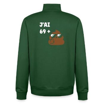 69 plus 1 - Unisex Organic Zip Sweatshirt by Stanley/Stella - bottle green - Back - AI Model Male 185 dark (185cm)