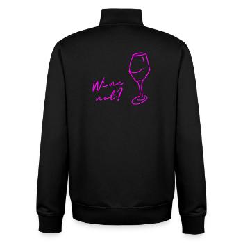 Du vin au lieu de Non, pas de vin, cadeau pour les connaisseurs ! - Sweat zippé unisexe en coton bio Stanley/Stella - noir - Dos - AI Model Male 185 light (185cm)