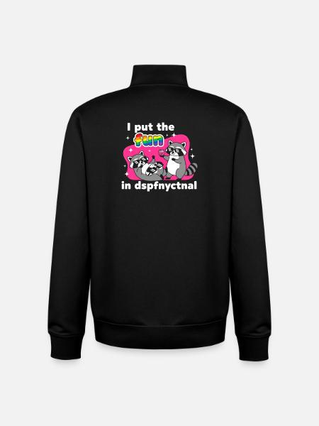 Disco Raccoons: Rainbow Fun - Unisex Organic Zip Sweatshirt by Stanley/Stella - black