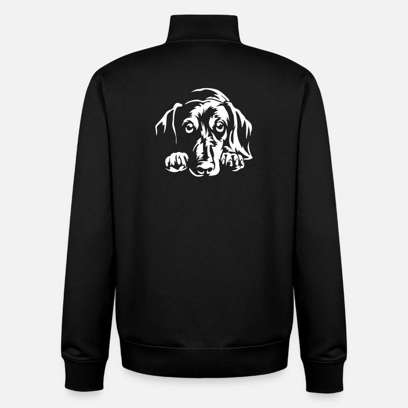 Dachshund "Black Edition" - Unisex Organic Zip Sweatshirt by Stanley/Stella - black