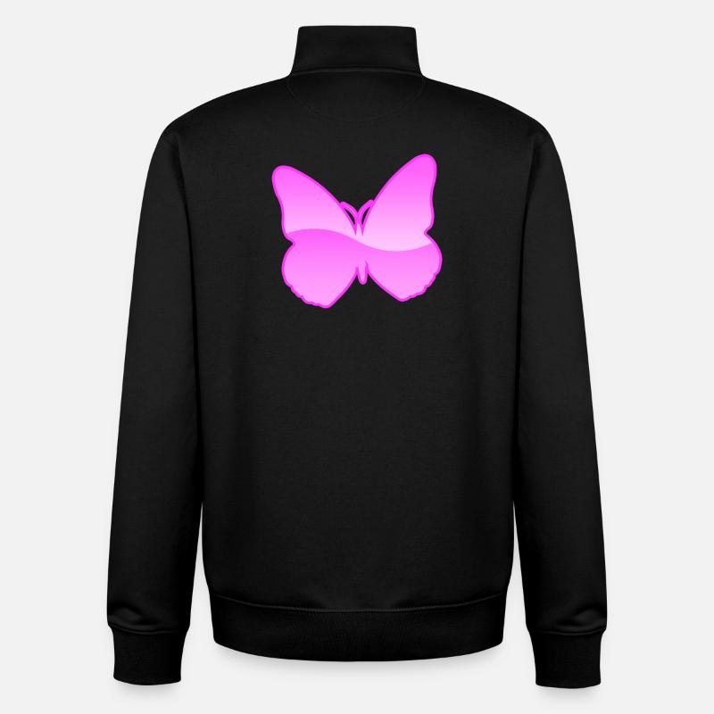 Papillon - Sweat zippé unisexe en coton bio Stanley/Stella - noir