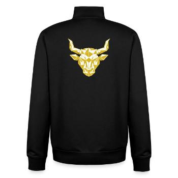 Geometric Gold Bull Head - Unisex Organic Zip Sweatshirt by Stanley/Stella - black - Back - AI Model Male 185 light (185cm)