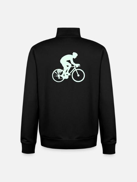 Cyclist Silhouette Mint - Unisex Organic Zip Sweatshirt by Stanley/Stella - black