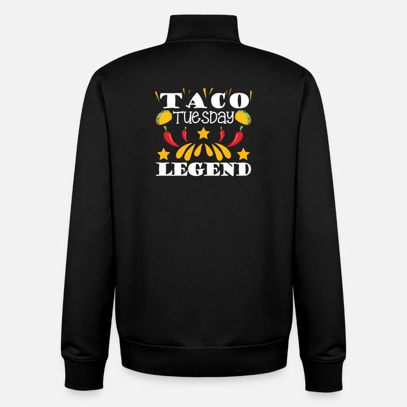 taco tuesday legend - Unisex Organic Zip Sweatshirt by Stanley/Stella - black